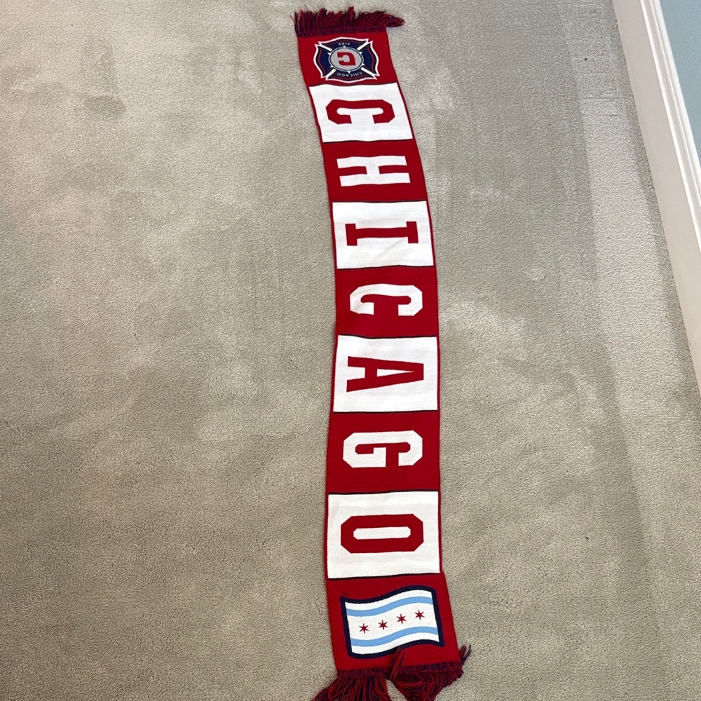 Chicago Fire Red and White Scarf